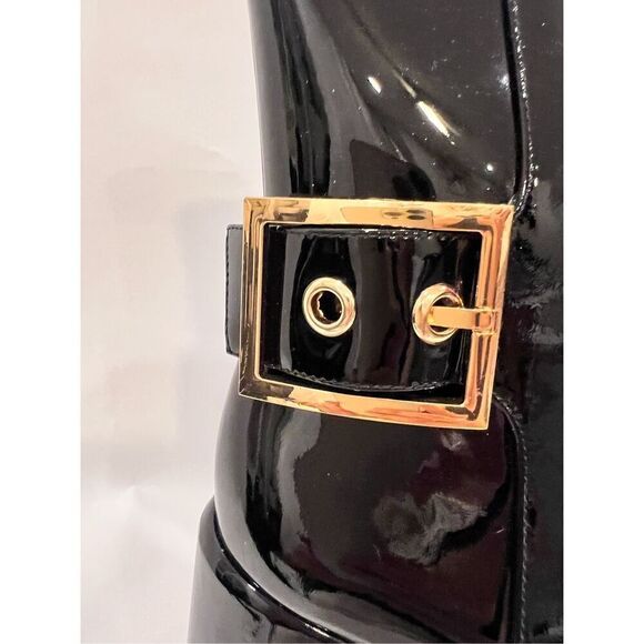 Jeffrey Campbell Women's Black Patent Academe Cap Toe Booties Size 9 NWOT - Picture 5 of 10